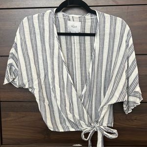 rails wrap blouse striped white and blue